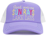 BOAT WAVES SUN RAYS LAKE DAYS MESHBACK Trucker Cap